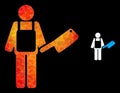 Vector Lowpoly Butcher Icon with Orange Colored Gradient Royalty Free Stock Photo