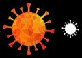 Vector Lowpoly Covid-19 Virus Icon with Flame Gradient Royalty Free Stock Photo