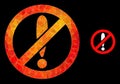Vector Lowpoly Forbidden Exclamation Icon with Fire Gradient Royalty Free Stock Photo