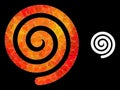 Vector Lowpoly Hypnosis Spiral Icon with Fire Gradient