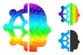 Vector Lowpoly Intellect Icon with Spectral Colored Gradient Royalty Free Stock Photo
