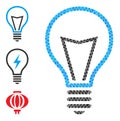 Vector Lowpoly Lamp Bulb Icon and Bonus Icons Royalty Free Stock Photo