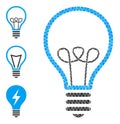 Vector Lowpoly Lamp Bulb Icon with Bonus Icons Royalty Free Stock Photo