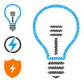 Vector Lowpoly Lamp Bulb Icon and Other Icons Royalty Free Stock Photo