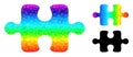 Vector Lowpoly Puzzle Item Icon with Spectral Colored Gradient