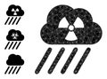 Vector Lowpoly Radioactive Rain Icon with Bonus Icons Royalty Free Stock Photo