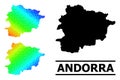 Lowpoly Rainbow Map of Andorra with Diagonal Gradient