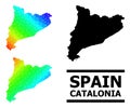 Lowpoly Rainbow Map of Catalonia with Diagonal Gradient