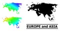 Polygonal Spectral Colored Map of Europe and Asia with Diagonal Gradient