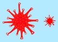 Vector Lowpoly Sars Virus Icon Royalty Free Stock Photo