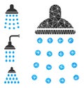 Vector Lowpoly Shower Icon and Other Icons Royalty Free Stock Photo
