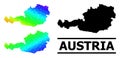Lowpoly Rainbow Map of Austria with Diagonal Gradient Royalty Free Stock Photo