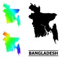 Polygonal Spectrum Map of Bangladesh with Diagonal Gradient