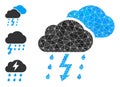 Vector Lowpoly Thunderstorm Icon and Other Icons