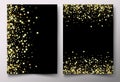 Vector luxury black background with gold sparklers Template brochure design