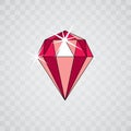 Vector luxury faceted decorative element. Glossy diamond icon, i