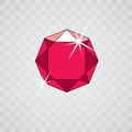Vector luxury faceted decorative element. Glossy diamond icon, i