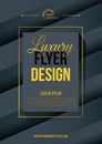 Vector luxury modern flyer template with rectangle in gold and dark color Royalty Free Stock Photo