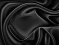 Vector luxury realistic black silk, satin textile Royalty Free Stock Photo