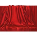 Vector luxury realistic red silk satin drape textile background. Elegant fabric shiny smooth material