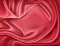 Vector luxury realistic red silk, satin textile