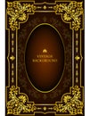 Vector luxury vintage border in the baroque style with gold floral pattern frame.