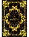 Vector luxury vintage border in the baroque style with gold floral pattern frame. The template for the book covers, old royal page Royalty Free Stock Photo