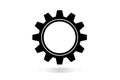 Vector Machine Cogwheel, Flat Icons In Black And White. Gear Wheel, Cog, Clockwork Round Detail. Royalty Free Stock Photo