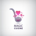 Vector magic cuisine, love cook logo. Royalty Free Stock Photo