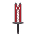 Vector Magic Sword isolated on white background. Creative Twin Dagger with Red Magic Sphere. Vector illustration for Design, Game Royalty Free Stock Photo