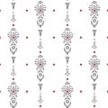 Vector Magical Forest Totem on White seamless pattern background