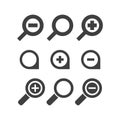 Vector magnifier glass and zoom Icons search lupe Royalty Free Stock Photo