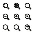 Vector Magnifier Glass and Zoom Icons set