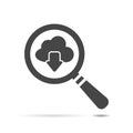 Magnifying glass cloud computing download icon Royalty Free Stock Photo
