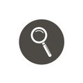 Vector magnifying glass icon, vector magnifier or loupe sign. Flat icon