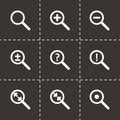 Vector magnifying glass icon set