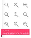 Vector magnifying glass icon set Royalty Free Stock Photo