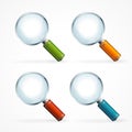 Vector magnifying glass icon set