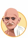 Vector of Mahatma Gandhi Indian lawyer portrait isolated in white background Royalty Free Stock Photo