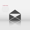 Vector mail envelope icon in flat style. Email sign illustration pictogram. Mail business concept Royalty Free Stock Photo