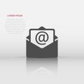 Vector mail envelope icon in flat style. Email sign illustration pictogram. Mail business concept Royalty Free Stock Photo