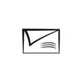 Vector mail icon in black. Internet mail icon design. Royalty Free Stock Photo