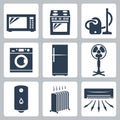 Vector major appliances icons set