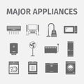 Vector major domestic appliances and electronics icon.