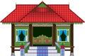 A beautiful traditional wooden Malay style village house. Royalty Free Stock Photo