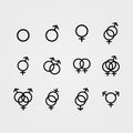 Vector Male and Female sexual orientation icons