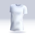 Vector male T-shirt template mock up for your design. Men`s white casual wear.