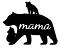 Vector Mama Bear with Bear Cubs.