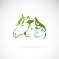 Vector of mammal group design on white background. Horse. Dog. Cat. Animals. Pets. Easy editable layered vector illustration Royalty Free Stock Photo