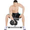 Vector man is engaged at the gym Royalty Free Stock Photo